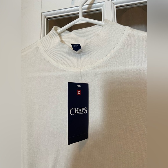 Chaps lightweight cotton knit mock neck tee NWT - Picture 2 of 6